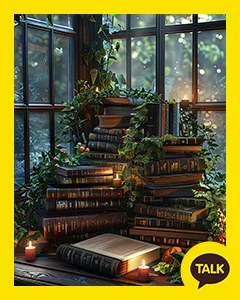 A Bookshop On A Forest Terrace 카카오톡 테마 카톡테마 무료 다운로드