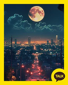A Full Moon Illuminating A Dark City 카카오톡 테마 카톡테마 무료 다운로드