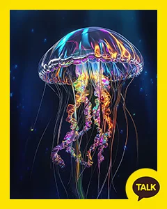A Purple Transparent Jellyfish 카카오톡 테마 카톡테마 무료 다운로드