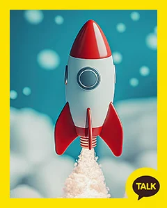 A Red Rocket Flying Over The Clouds 카카오톡 테마 카톡테마 무료 다운로드