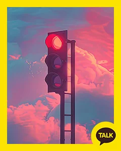 A Red Traffic Light In The Clouds 카카오톡 테마 카톡테마 무료 다운로드