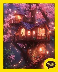 A Small House Built On A Cherry Tree 카카오톡 테마 카톡테마 무료 다운로드