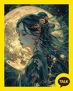 A Woman In The Bright Moonlight 카카오톡 테마 카톡테마 무료 다운로드