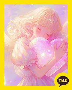 An Angel Holding A Pink Heart 카카오톡 테마 카톡테마 무료 다운로드