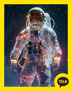 Astronaut In The Fluttering Red Light 카카오톡 테마 카톡테마 무료 다운로드