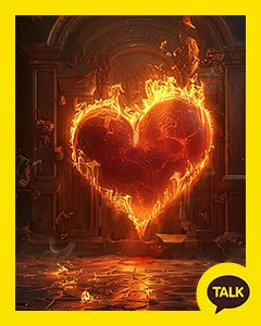 Burning Red Heart In The Catacombs 카카오톡 테마 카톡테마 무료 다운로드