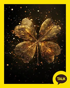 Four Leaf Clover In The Gold Dust 카카오톡 테마 카톡테마 무료 다운로드