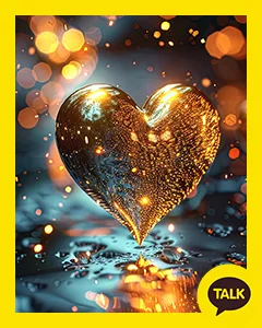 Golden Heart Droplets 카카오톡 테마 카톡테마 무료 다운로드