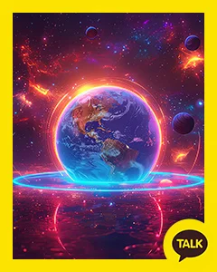 Planets Revolving Around A Blue Planet 카카오톡 테마 카톡테마 무료 다운로드