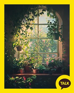 Plants On The Arched Window Terrace 카카오톡 테마 카톡테마 무료 다운로드