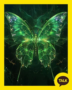 Shiny Transparent Green Butterfly 카카오톡 테마 카톡테마 무료 다운로드